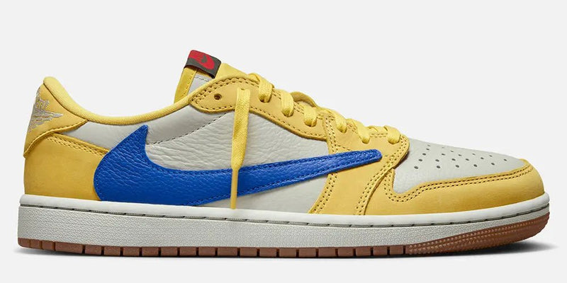 Nike WMNS Air Jordan 1 Low x Travis Scott (Canary/Racer Blue-Light Silver) - Patta