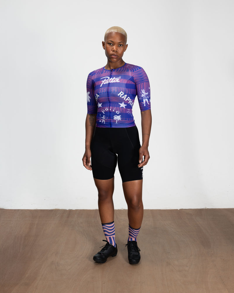 Patta x Rapha Women's Pro Team Aero Jersey (Flamingo Pink/Royal Blue)