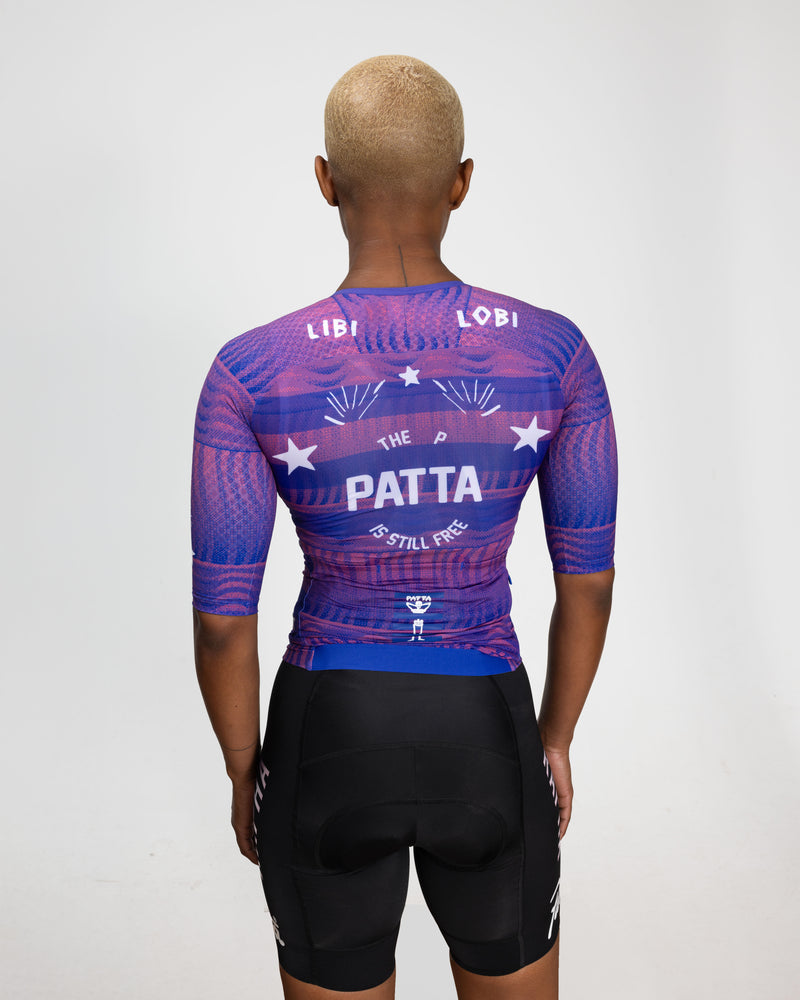 Patta x Rapha Women's Pro Team Aero Jersey (Flamingo Pink/Royal Blue)