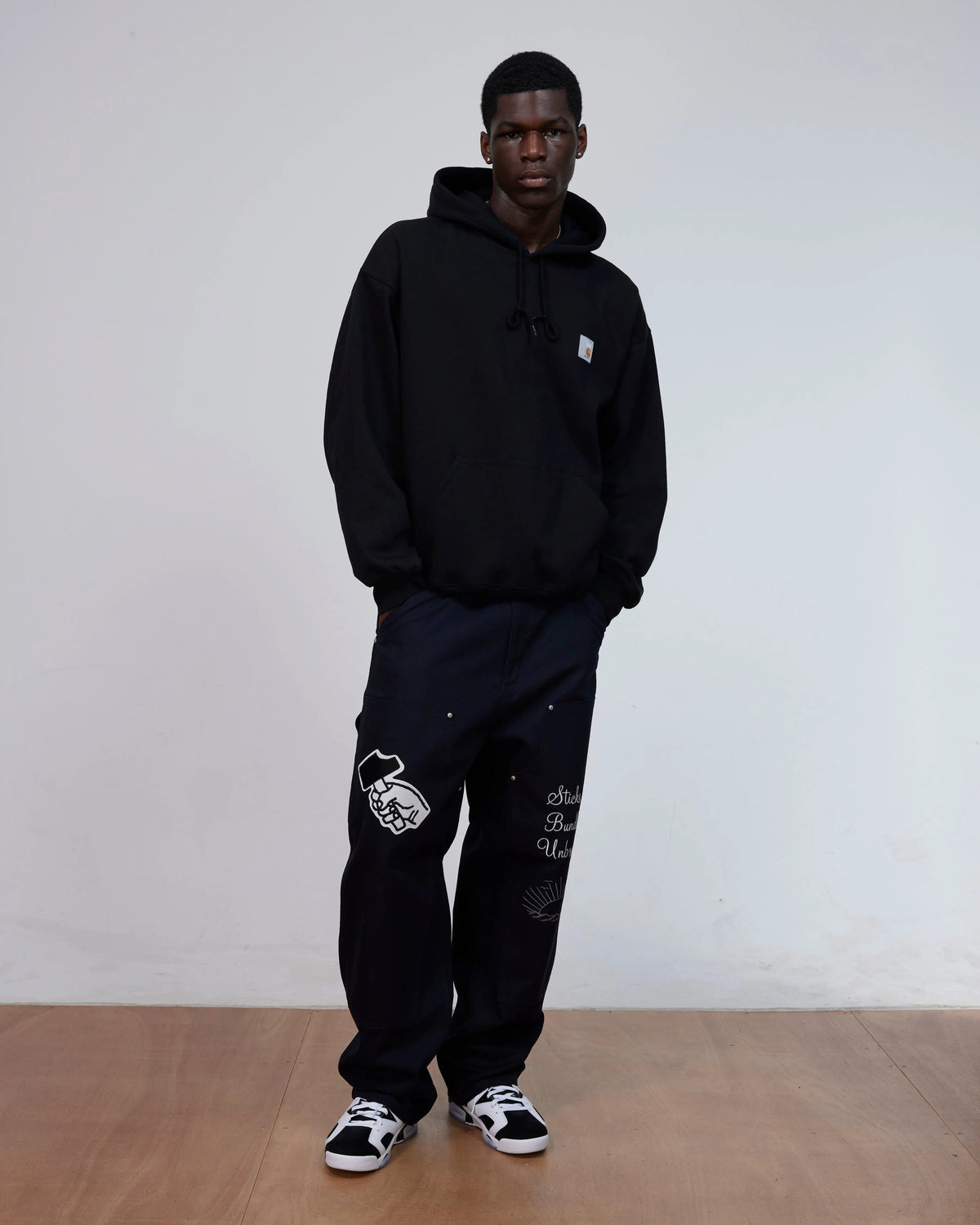 Patta x Carhartt Hooded Sweatshirt (Black) Patta x Carhartt
