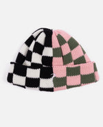 Patta Split Two Tone Knitted Beanie (Sea Salt/Begonia Pink) Patta