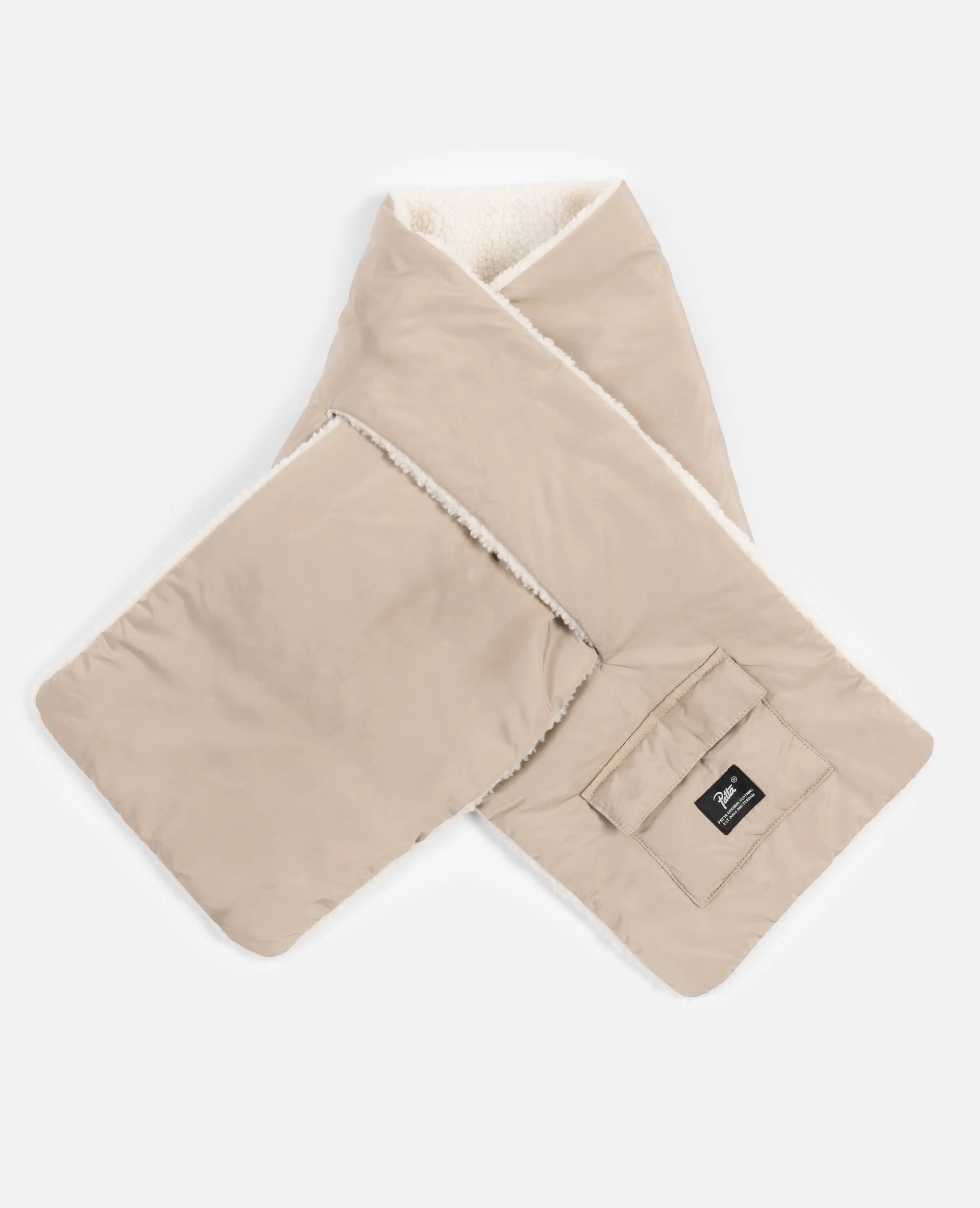 Patta Reversible Fleece Scarf (Cement/Sea Salt) Patta