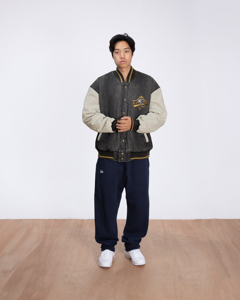 Patta Homerun Denim Varsity Jacket (Black)