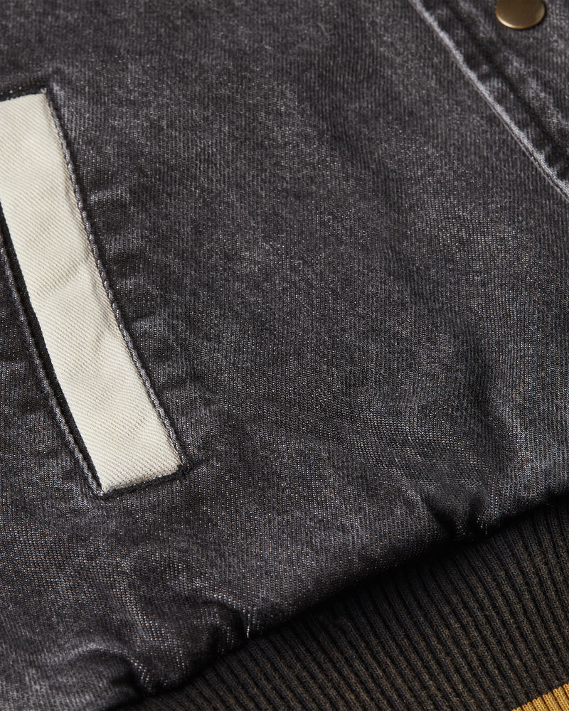 Patta Homerun Denim Varsity Jacket (Black)