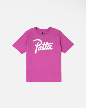 Patta Script Logo Kids T-Shirt (Fuchsia)