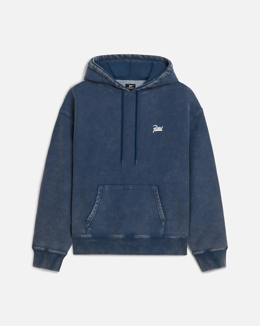 Patta Classic Acid Washed Hooded Sweater (Estate Blue) Patta
