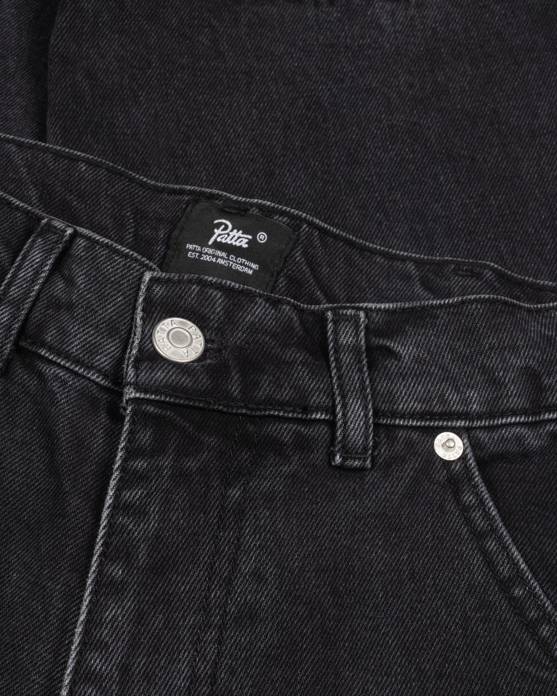 Patta Double Knee Denim Pants (Black Denim)