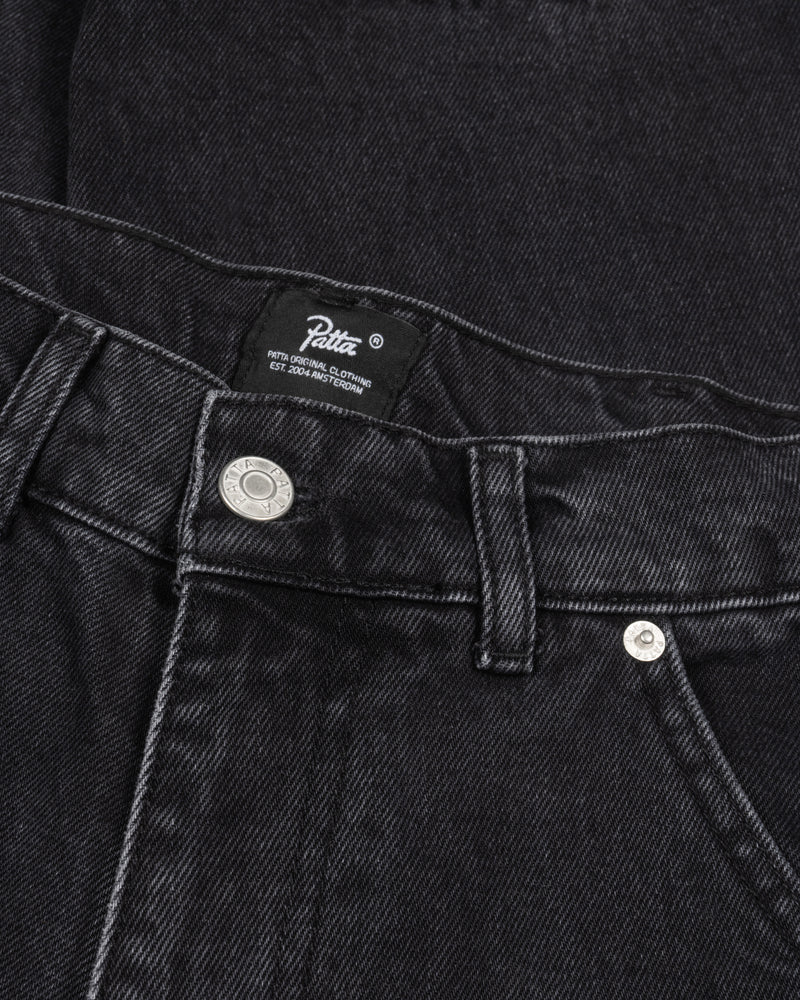 Patta Double Knee Denim Pants (Black Denim)