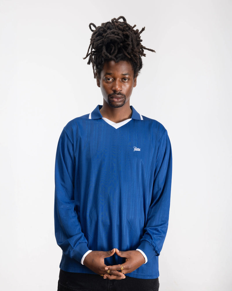 Patta Jacquard Striped Long Sleeve Jersey (Monaco Blue ) Patta