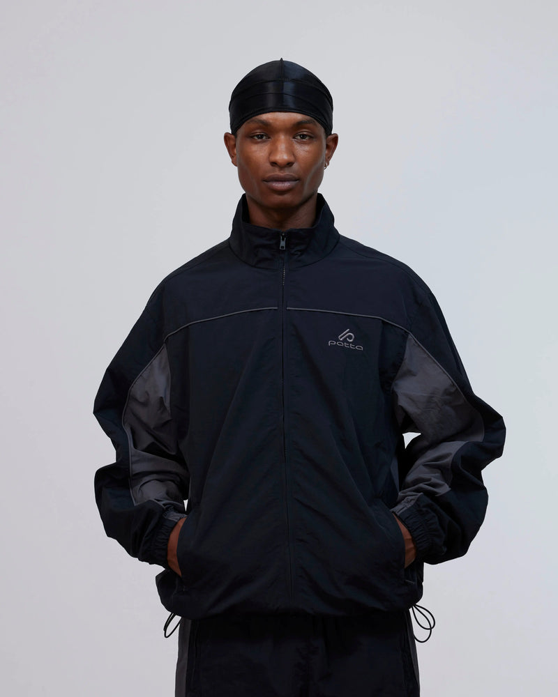 Patta Panelled Track Top (Black) Patta