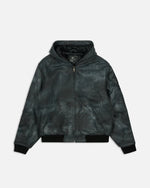 Patta Leather Hooded Bomber Jacket (Black) Patta