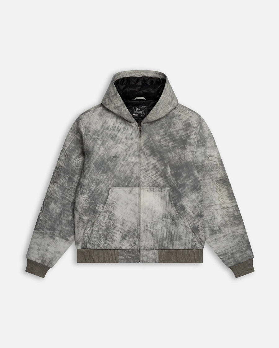 Patta Leather Hooded Bomber Jacket (Moonless Night) Patta