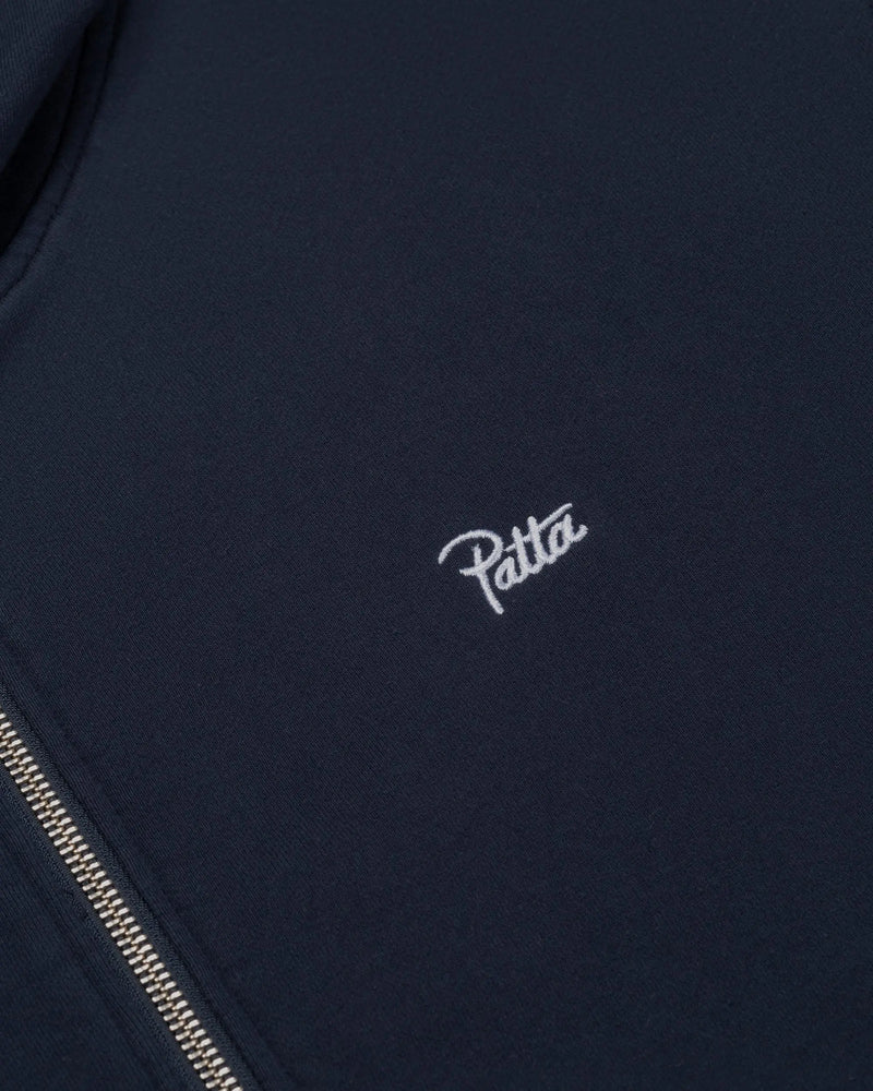 Patta Waffle Reversible Zip Up Hooded Sweater (Black Iris) Patta