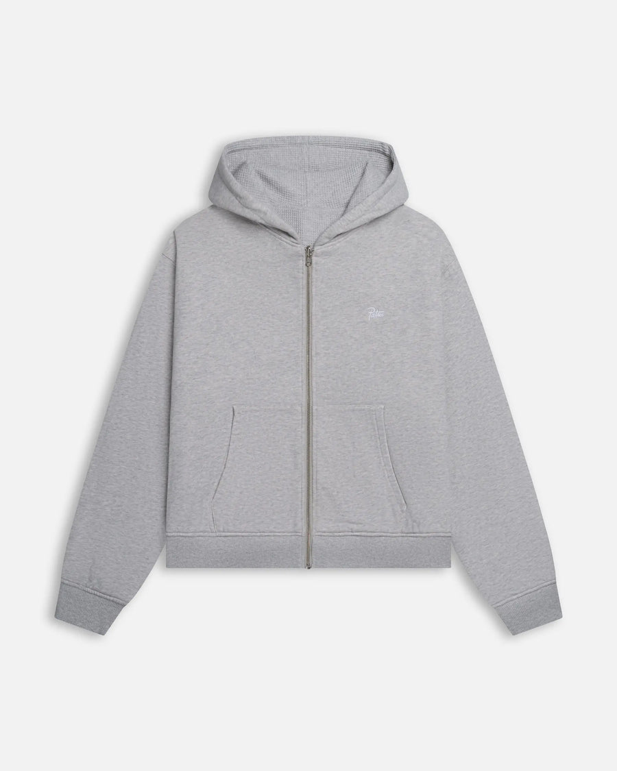 Patta Waffle Reversible Zip Up Hooded Sweater (Grey heather) Patta