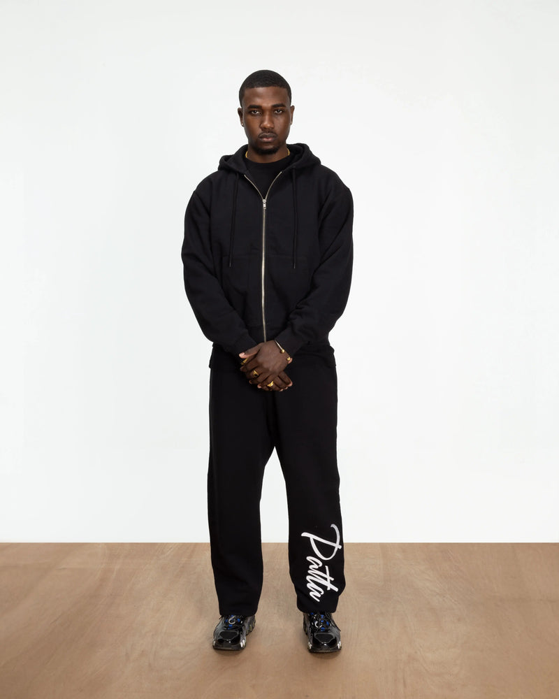 Patta Embro Classic Zip Up Hooded Sweater (Black) Patta