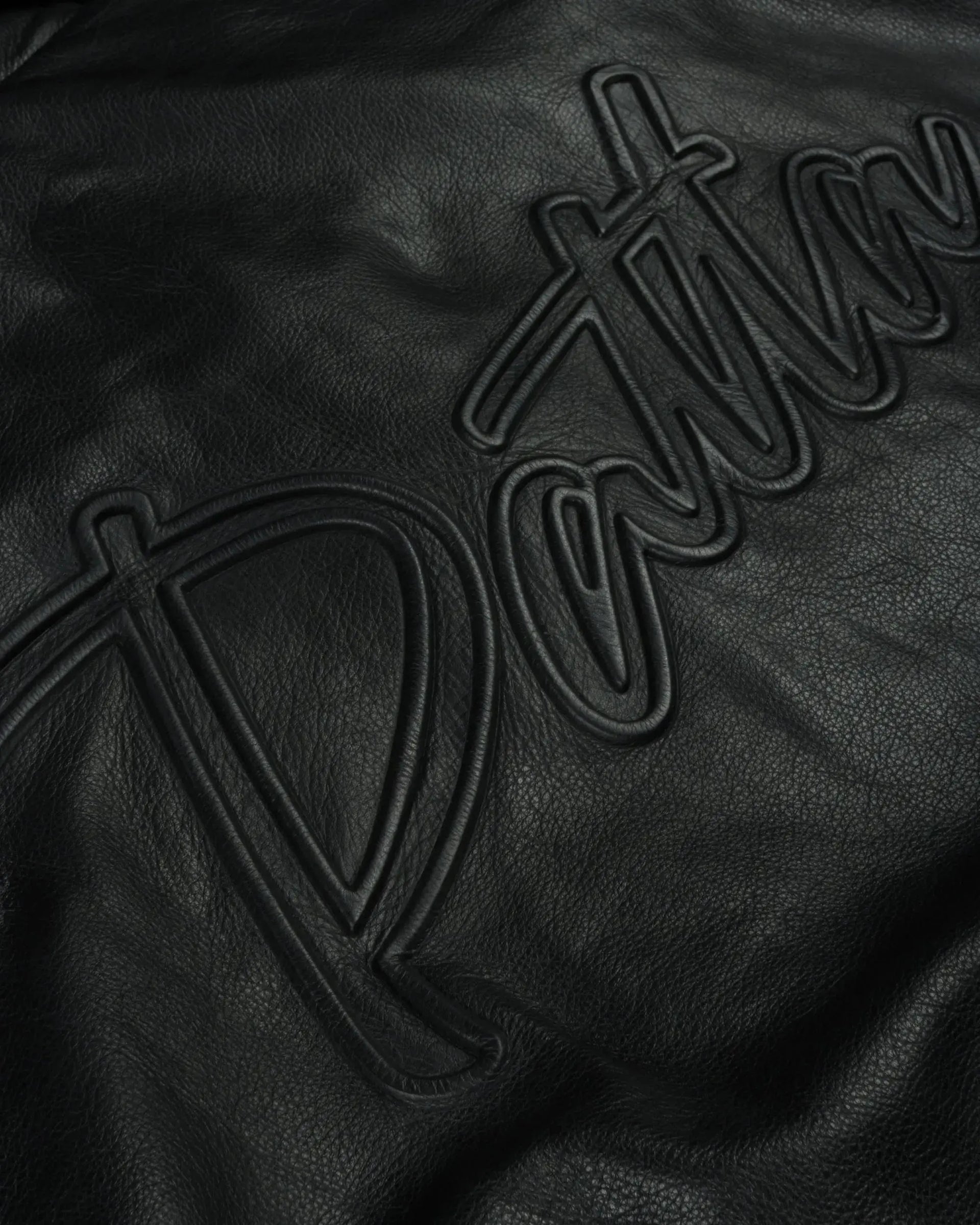 Patta Leather Bomber Jacket (Black) Patta