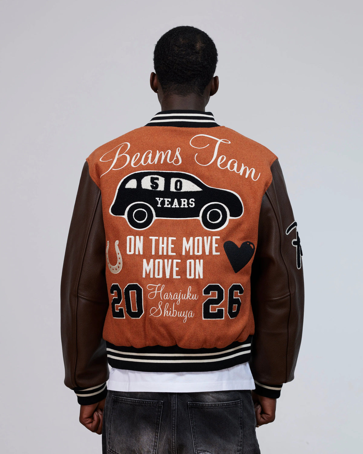 Patta x Beams 50th Anniversary Varsity Jacket (Potter's Clay) Patta