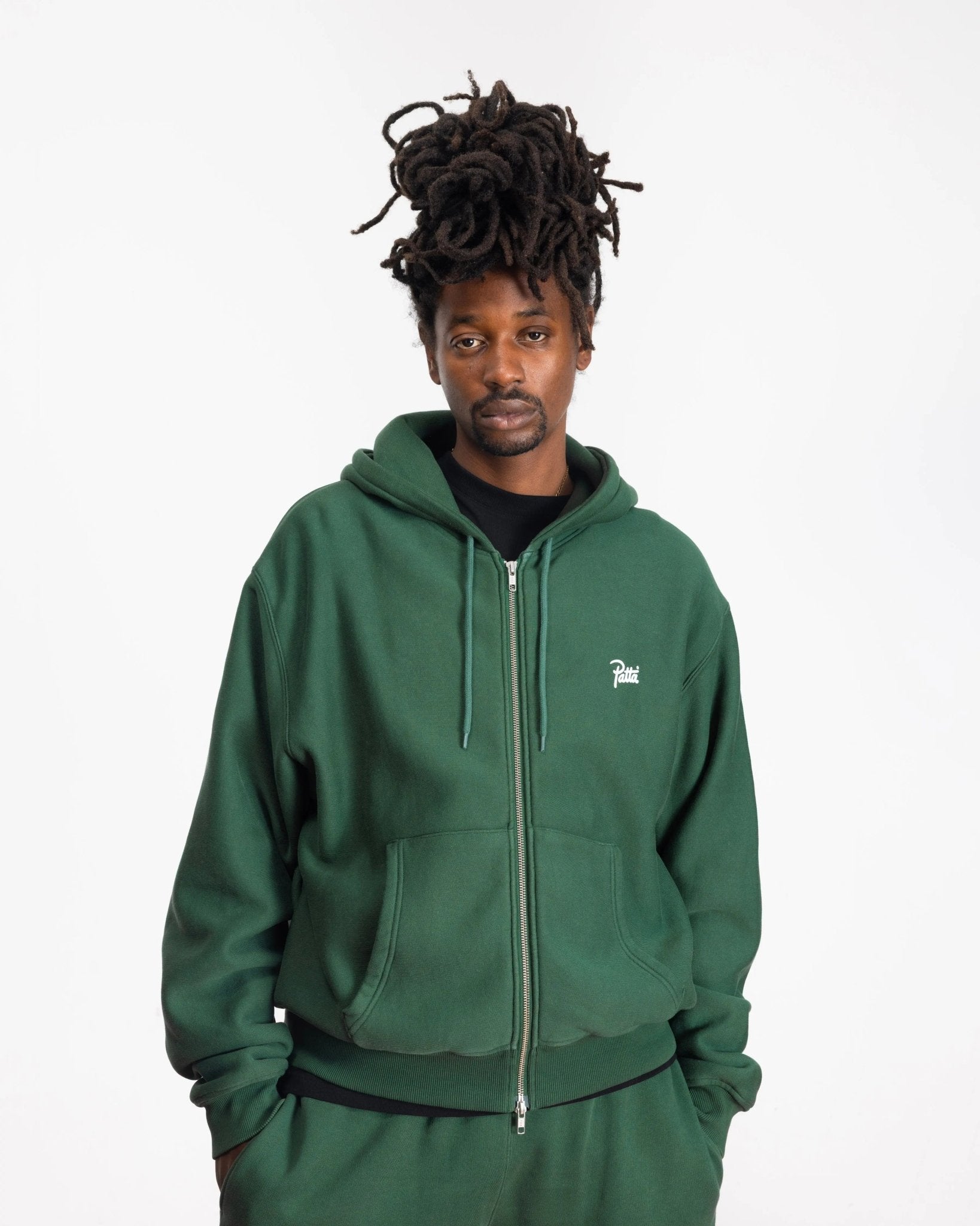 Patta Classic Zip Up Hooded Sweater (Bistro Green) - Patta